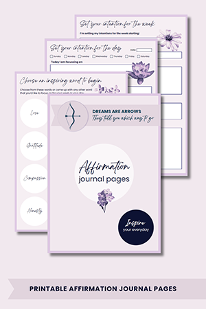 Printable affirmation journal pages